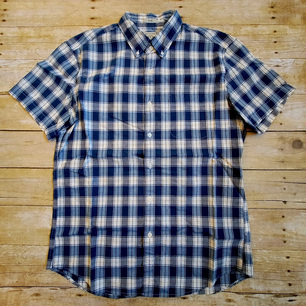 J CREW Secret Wash Button Down Shirt Slim Fit Size Medium Brand New